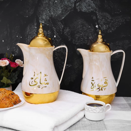 Royalford RF9412 Double-Wall Marble Coffee & Tea Set – Insulated, Leak-Proof (1 L × 2) - Royalford - Image 4