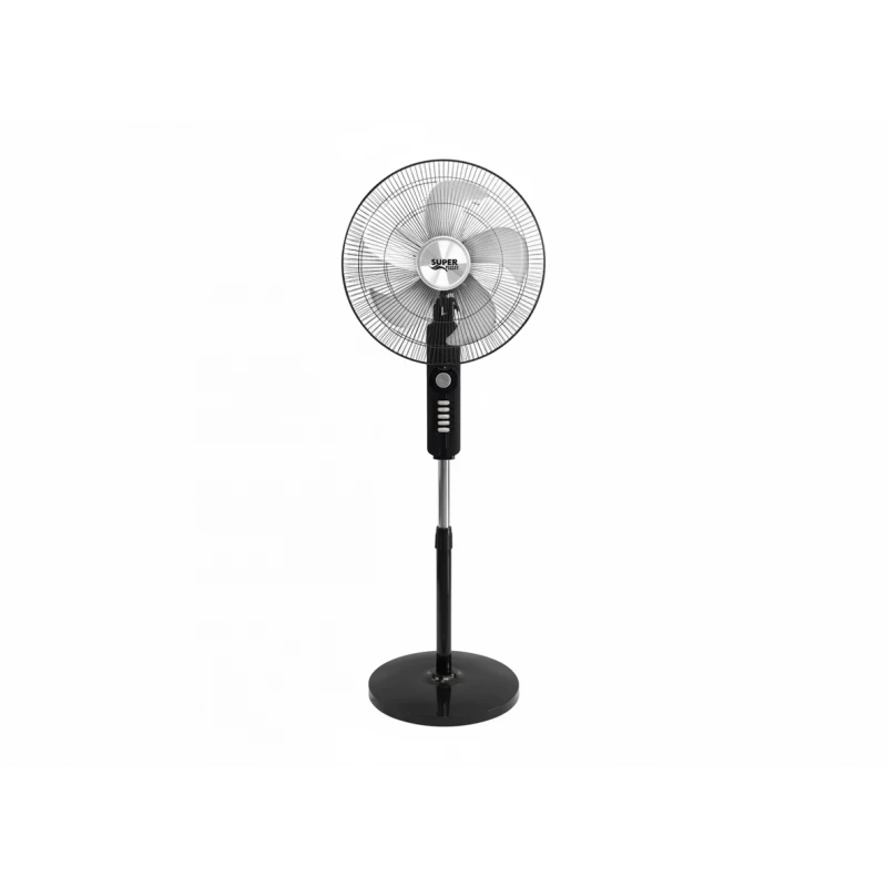 SuperTech 18‑Inch Stand Fan STFS45‑9084 Black – 60W – 5 Metal Blades – 4 Speed - Supertech
