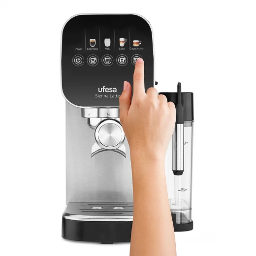 Ufesa Sienna Latte Espresso Coffee Machine with Thermoblock Heating System, 15-Bar Pressure & Professional Milk Frother - Ufesa - Image 2