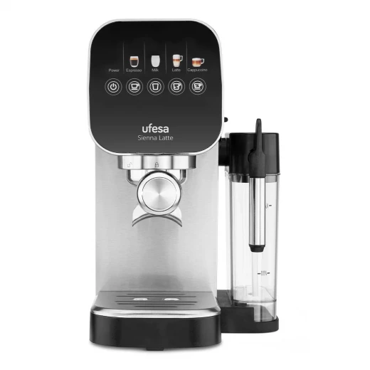 Ufesa Sienna Latte Espresso Coffee Machine with Thermoblock Heating System, 15-Bar Pressure & Professional Milk Frother Ufesa Sienna Latte Espresso Coffee Machine with Thermoblock Heating System, 15-Bar Pressure & Professional Milk Frother
