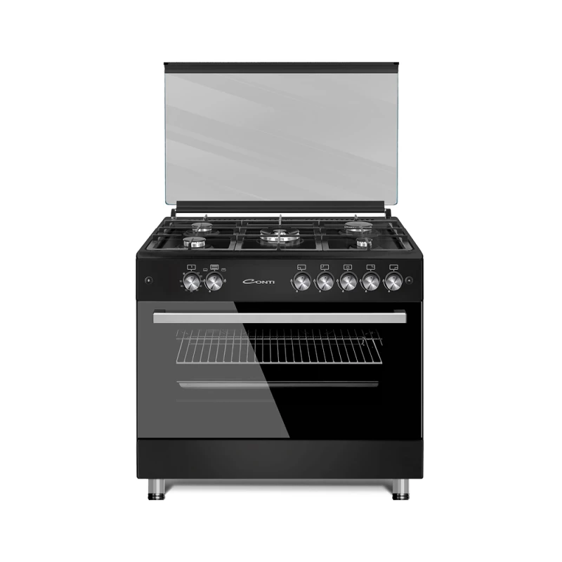 Conti, Gas Cooker 90cm,119L, Black - Conti