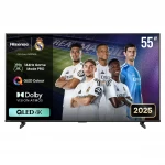 تلفزيون QLED ذكي 55 بوصة بدقة 4K – بتقنية Quantum Dot، يدعم HDR10+ وDolby Vision IQ، صوت Dolby Atmos، نظام VIDAA U7، اتصال Wi-Fi وBluetooth من هيسنس - هيسنس