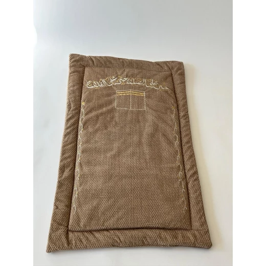 Beige tweed Velvet Prayer Mat 120*73*2 - Al Baraka - Image 4