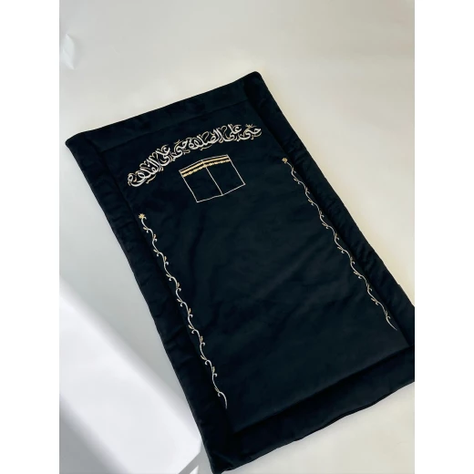 Black Velvet Prayer Mat 120*73*2 - Al Baraka - Image 3