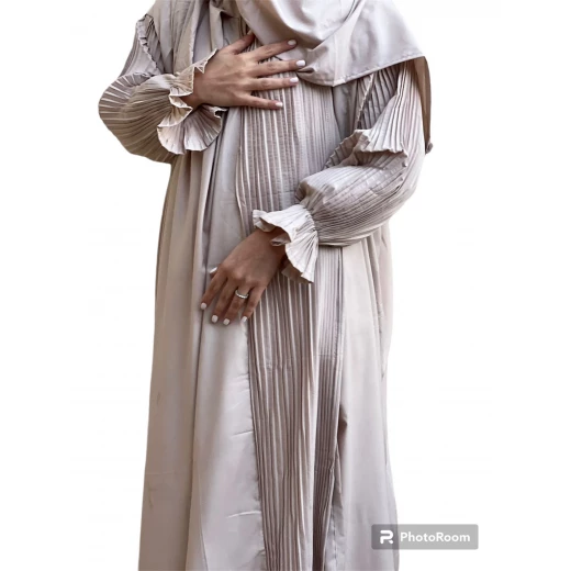 أواعي صلاة قطعه واحده قطن مع شال موصول - بيج - البركة - Image 3