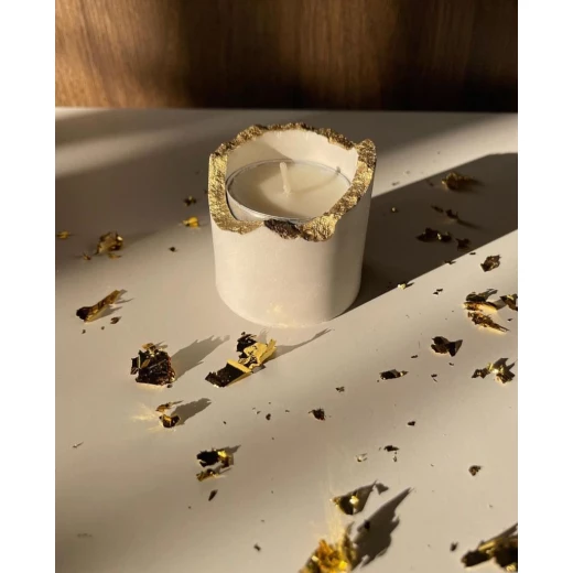 ريبابيل,1,  شمعة معطرة في قالب اسطواني , أبيض و وردي ,5سم*5سم*5سم - Image 2