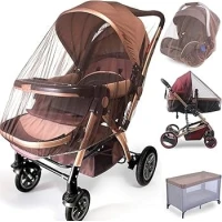 Mosquito Net for Baby Stroller & Crib – Breathable Mesh Insect Protection Cover, Universal Fit for Strollers & Baby Beds, Easy to Install, Lightweight, Foldable, Washable & Reusable for Indoor & Outdoor Use