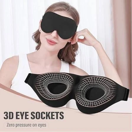 3D Sleep Mask for Sleeping & Naps – Comfortable Eye Mask with Light Blocking Design, Soft Material for Travel, Rest, Meditation & Deep Sleep - Aa - Image 2