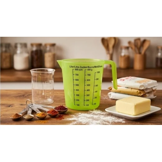 Multicolored Graduated Plastic Measuring Cup / Jug Multicolored Graduated Plastic Measuring Cup / Jug