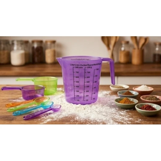 Multicolored Graduated Plastic Measuring Cup / Jug