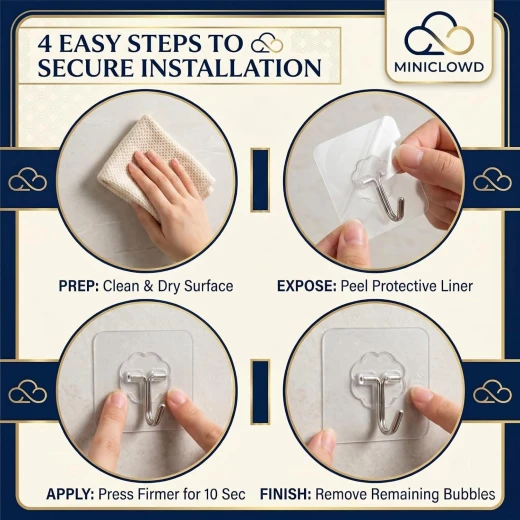 خطافات لاصقة قوية – 6 قطع - AA - Image 4