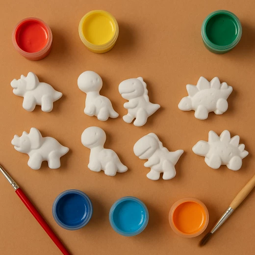 Sensoria, 8 Dino gypsum models for coloring ~5 cm with water colors  - sensoria - Image 2