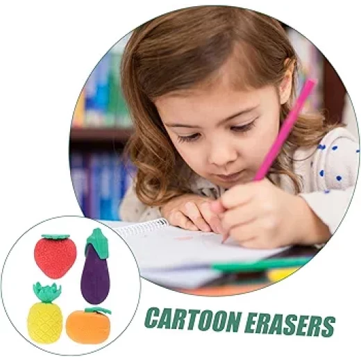 4pcs Rubber Student Stationery Retractable _Cute Stationary Student_,~2.5 cm - sensoria - Image 6