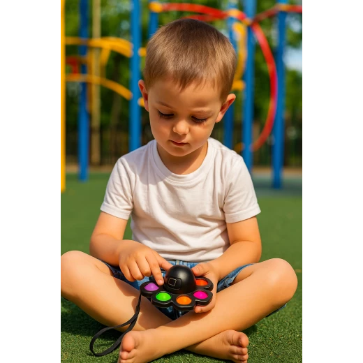 لعبة حسية على شكل أخطبوط تجمع بين سبينر فيدجيت، ضغط الفقاعات، والسحب. لعبة حسية على شكل أخطبوط تجمع بين سبينر فيدجيت، ضغط الفقاعات، والسحب.
