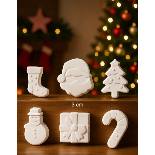 Sensoria ,Christmas package :6 gypsum pieces for coloring 3cm Sensoria ,Christmas package :6 gypsum pieces for coloring 3cm