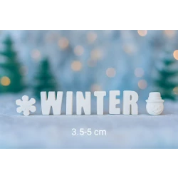 Winter upper case with snowflake and Snowman Head