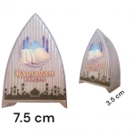 Half Moon Curve Triangle Ramadan Lantern – Battery Powered, Double-Sided Design with Hanging Ring and  Drawings (7.5 × 3.5 cm) - sensoria