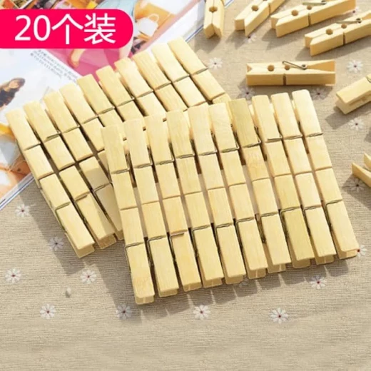 A&M Home Bamboo Clothes Pegs Pack of 20 Eco-Friendly Wooden Laundry Clips, Strong Grip, Durable & Reusable Clothespins for Indoor & Outdoor Drying - A&amp;m home - Image 5