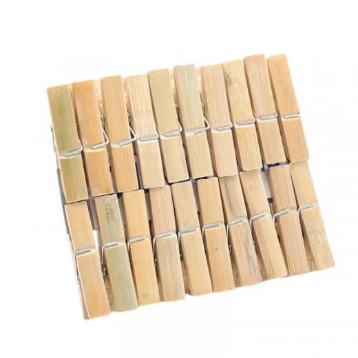 A&M Home Bamboo Clothes Pegs Pack of 20 Eco-Friendly Wooden Laundry Clips, Strong Grip, Durable & Reusable Clothespins for Indoor & Outdoor Drying - A&amp;m home - Image 2