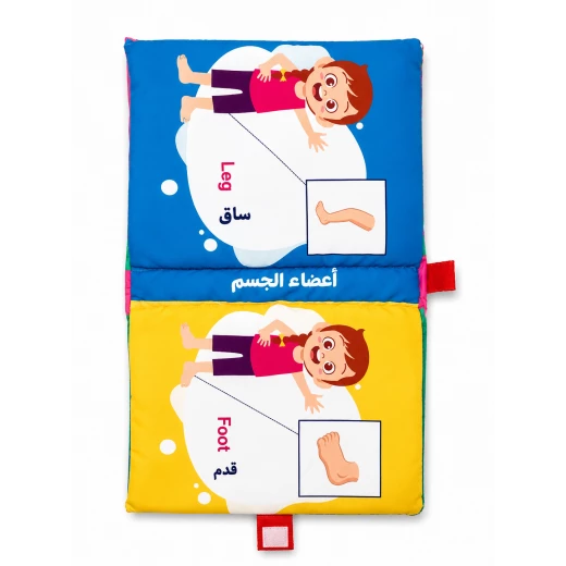 سينسوريا – كتاب قماش ناعم للتعليم المبكر، أعضاء الجسم للبنات   للتدريب البصري والحسي للاطفال 15*18 سم - سنسوريا - Image 3