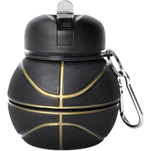 A&M home Basketball Water Bottle, BPA-Free Silicone, Basket Ball - A&amp;m home - Image 2