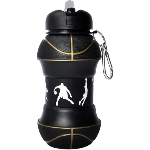 A&M home Basketball Water Bottle, BPA-Free Silicone, Basket Ball - A&amp;m home - Image 4
