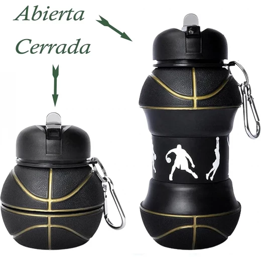 A&M home Basketball Water Bottle, BPA-Free Silicone, Basket Ball - A&amp;m home - Image 5