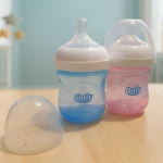 A&M Home Baby Bottle 125ml – 0+ Months, Wide Breast-Shaped Nipple with Comfort Petals for Natural Latch-On Pink - A&amp;m home