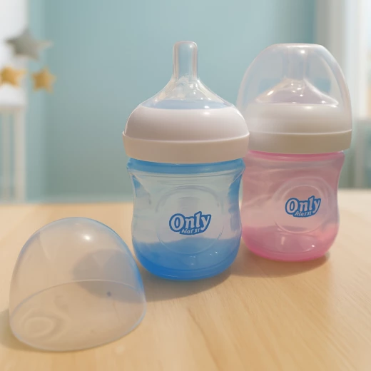 A&M Home Baby Bottle 125ml – 0+ Months, Wide Breast-Shaped Nipple with Comfort Petals for Natural Latch-On Pink