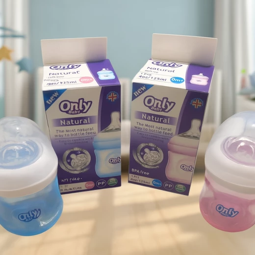 A&M Home Baby Bottle 125ml – 0+ Months, Wide Breast-Shaped Nipple with Comfort Petals for Natural Latch-On Pink - A&amp;m home - Image 2