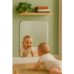 Sensoria Baby Montessori Flexible Mirror Sheet – Safe, Self-Adhesive Non-Glass Wall Tile (30x40 cm)