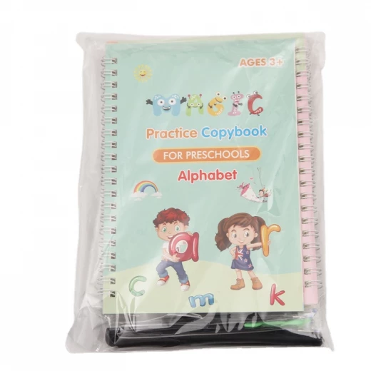 Sensoria Magic Practice Copybook Set (4 Books + 10 Refills + 1 Pen + 1 Grip) Reusable Number & Handwriting Tracing for Preschoolers - sensoria - Image 4