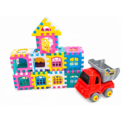 Sensoria, Creative Building Blocks Set with Take-Apart Dump Truck | 59-Piece Educational Construction Toy - sensoria - Image 2