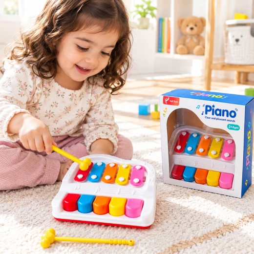 Sensoria 2-in-1 Piano & Xylophone – Musical Development Toy for Kids- - sensoria - Image 2