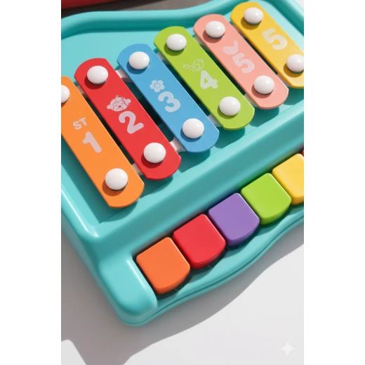 Sensoria 2-in-1 Piano & Xylophone – Musical Development Toy for Kids-21 cm in length - sensoria - Image 2