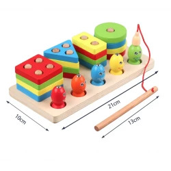 Sensoria – 4-in-1 Wooden Shape Sorting & Magnetic Fishing Set