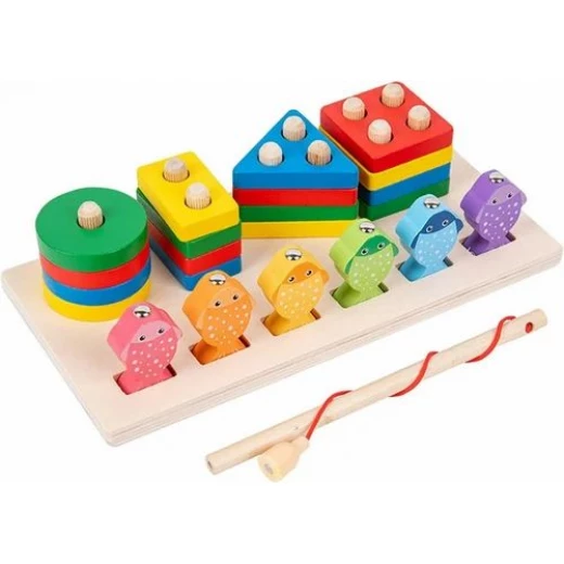 Sensoria Montessori 2-in-1 Magnetic Fishing & Stacking Wooden Toy - sensoria - Image 9
