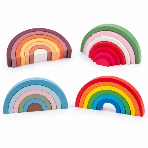 Sensoria, Wooden Rainbow Arches Educational Set – Four Unique Designs - sensoria - Image 2