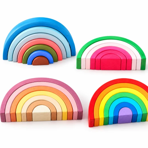Sensoria, Wooden Rainbow Arches Educational Set – Four Unique Designs - sensoria - Image 3