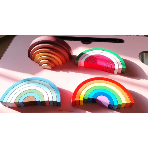 Sensoria, Wooden Rainbow Arches Educational Set – Four Unique Designs - sensoria - Image 6