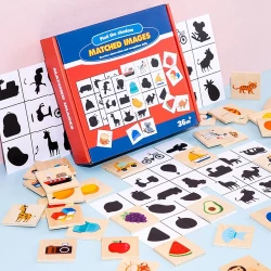 Sensoria, Wooden Shadow Matching Game – Visual Perception Learning Toy