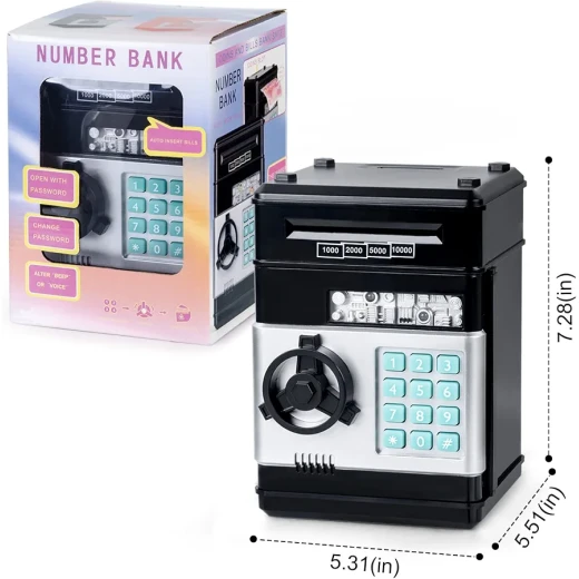 Sensoria Electronic Piggy Bank – Kids Mini ATM Money Saving Bank with Password Lock 