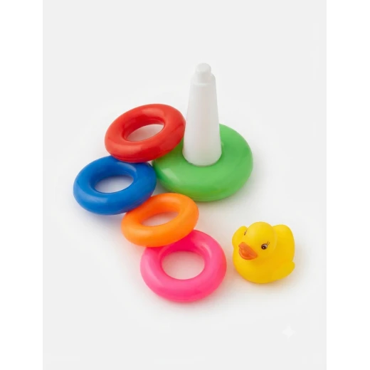 Sensoria , Fine Motor Skills Development Set [Stacking Rings Game, 8 Plastic Balls, and Fruit or Vegetable Cutting Game] - sensoria - Image 6