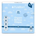 Pure Born Organic Nappies Single Pack, Daisy Design, Size 5, 11-18 Kg, 22 Pieces - PureBorn