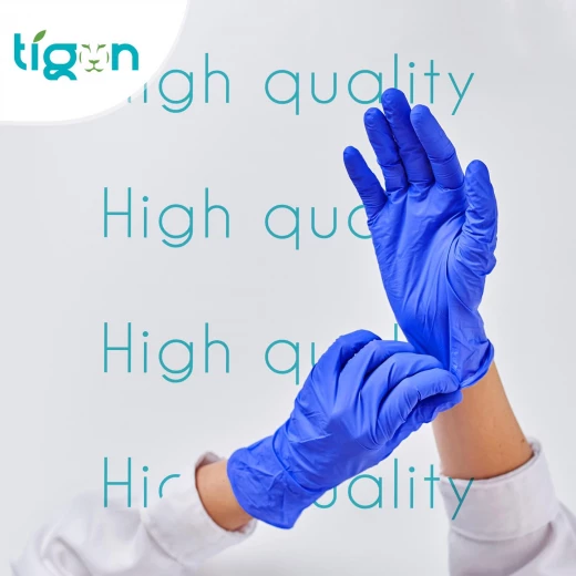 Tigon Nitrile Gloves Blue (Powder Free) 100 Pieces - large - Gentle Packing - Image 2