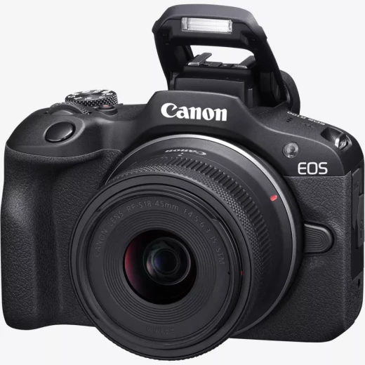 Canon EOS R100 with RF-S 18-45mm lens (6052C013AA), a compact mirrorless camera offering high-quality photos and videos, easy handling, fast autofocus, and versatile zoom lens for everyday shooting and content creation Canon EOS R100 with RF-S 18-45mm lens (6052C013AA), a compact mirrorless camera offering high-quality photos and videos, easy handling, fast autofocus, and versatile zoom lens for everyday shooting and content creation