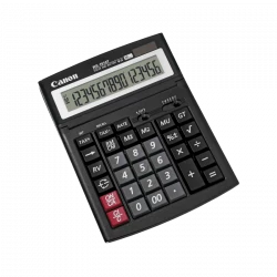 آلة حاسبة مكتبية كانون WS-1610T HB - 12 رقمًا، شاشة LCD كبيرة، تعمل بالطاقة الشمسية والبطارية، GT، زيادة/خفض السعر، للاستخدام المكتبي والمهني