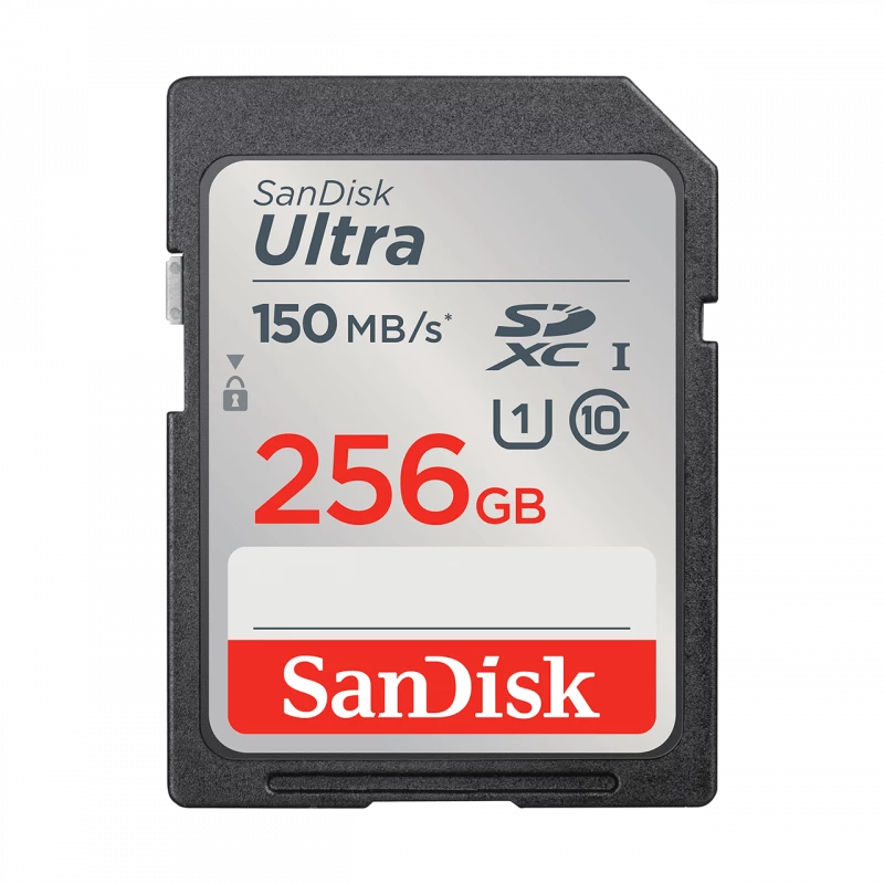 SanDisk 256GB Ultra SDXC UHS-I Memory Card - Up to 150MB/s, C10, U1, Full HD, SD Card - SDSDUNC-256G-GN6IN - SanDisk