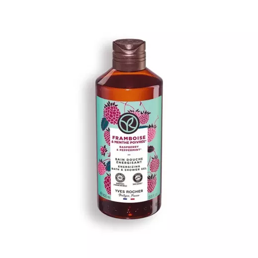Yves Rocher Raspberry & Peppermint Energizing Shower Gel - 400ml Yves Rocher Raspberry & Peppermint Energizing Shower Gel - 400ml