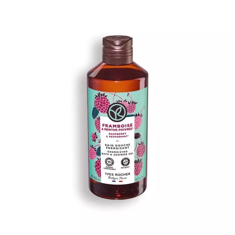 Yves Rocher Raspberry & Peppermint Energizing Shower Gel - 400ml - Yves rocher
